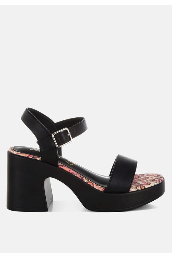 Kolata Faux Leather Pin Buckle Platform Heels