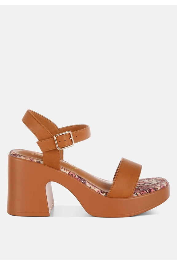 Kolata Faux Leather Pin Buckle Platform Heels
