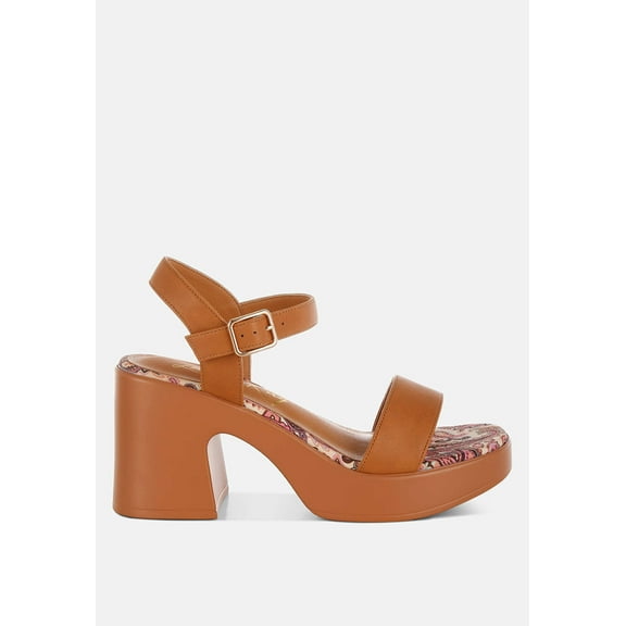 Kolata Faux Leather Pin Buckle Platform Heels