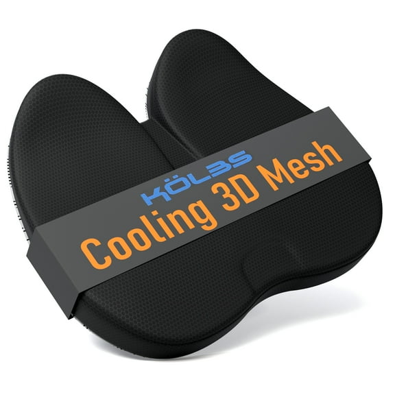 Kolbs Ergonomic Seat Cushion - Memory Foam Chair Cushions | Gaming Chair Cushions | Office & Car Seat Cushion with Heat Reducing 3D Mesh | Office Chair Cushion for Back Pain - Sciatica Pain Relief