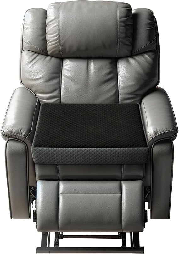 Extra Large Black and Gray Velvet Memory Foam Recliner Cushion