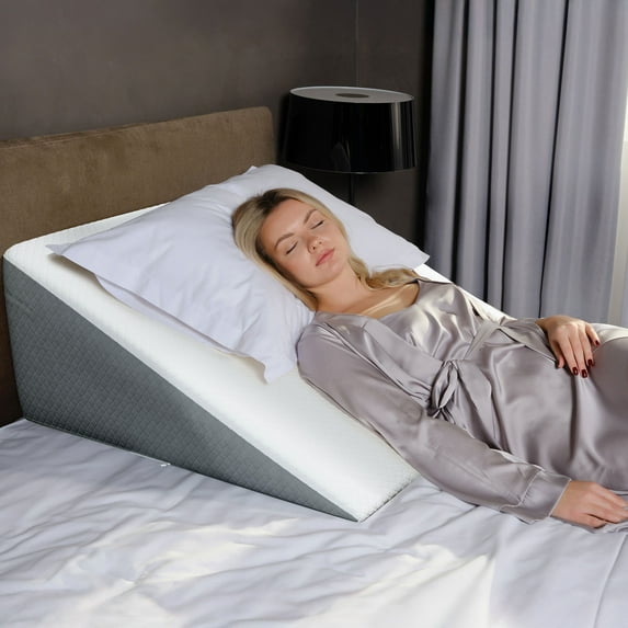 Kolbs Extra Wide Bed Wedge Pillow with Memory Foam Top for GERD and Acid Reflux, Stylish Jacquard Cover, (Extra Large 12 Height (31 x 33 x 12), Multi-Color