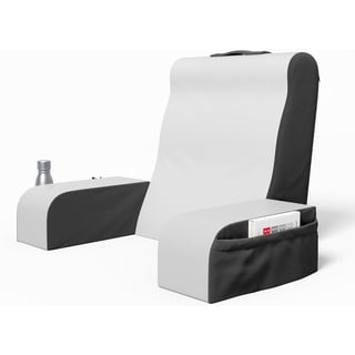 Kolbs Reading Pillow | Full Support for Comfort Solid Foam | Back Pillow for Bed Sitting Up TV Book Gaming Pillow - Back Support Pillow for Bed Backrest Bed Chair with Arms (Grey/White, Standard)