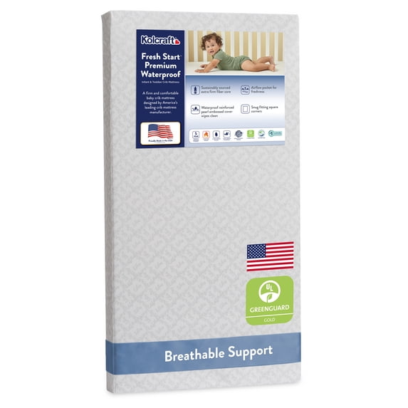 Kolcraft Fresh Start Premium Foam Baby Crib Mattress, Waterproof