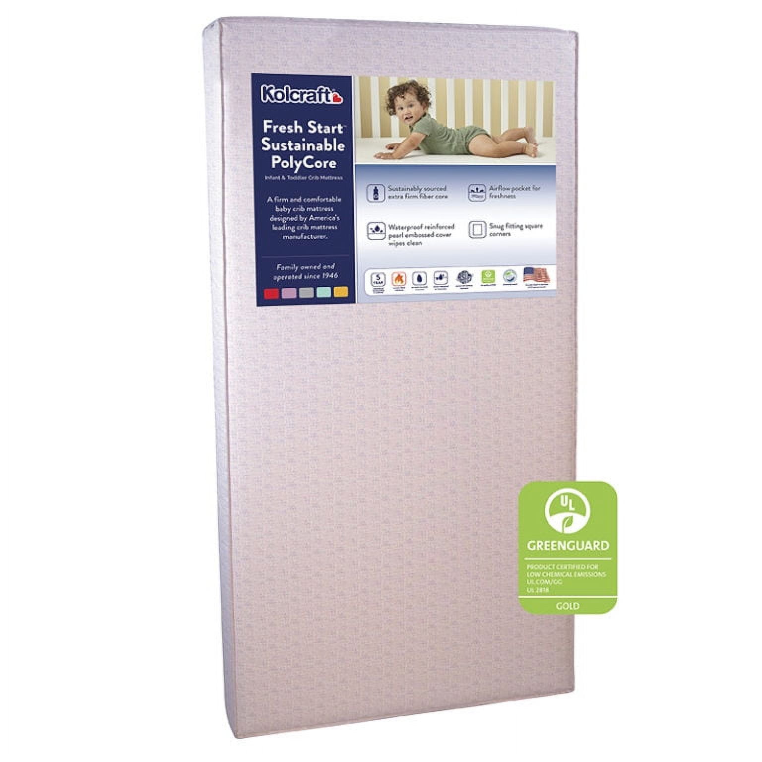 Kolcraft Fresh Start Crib & Toddler Mattress, Sustainable Fiber Foam