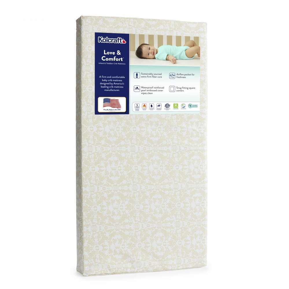 Kolcraft Love & Comfort Sustainable Fiber Baby Crib & Toddler Foam Mattress