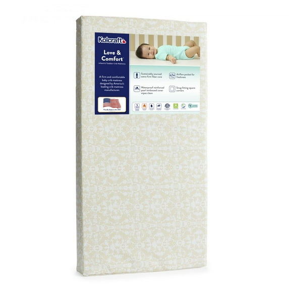 Kolcraft Love & Comfort Sustainable Fiber Crib & Toddler Foam Mattress