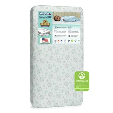 Kolcraft Pediatric 800 Extra Firm Baby Crib & Toddler Mattress, 80 Coil, Waterproof, Gray