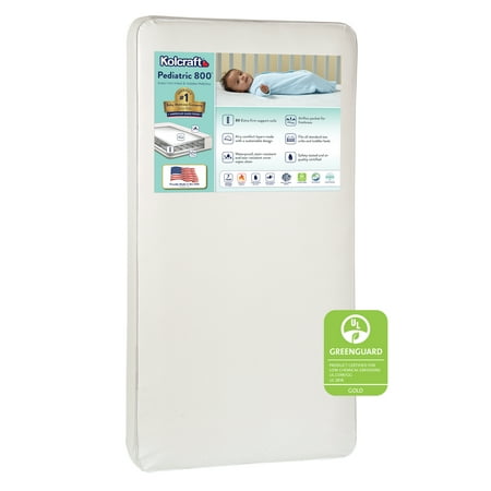 Kolcraft Pediatric 800 Extra Firm Ultra Deluxe Crib Mattress and Toddler Mattress, 80 Coil White