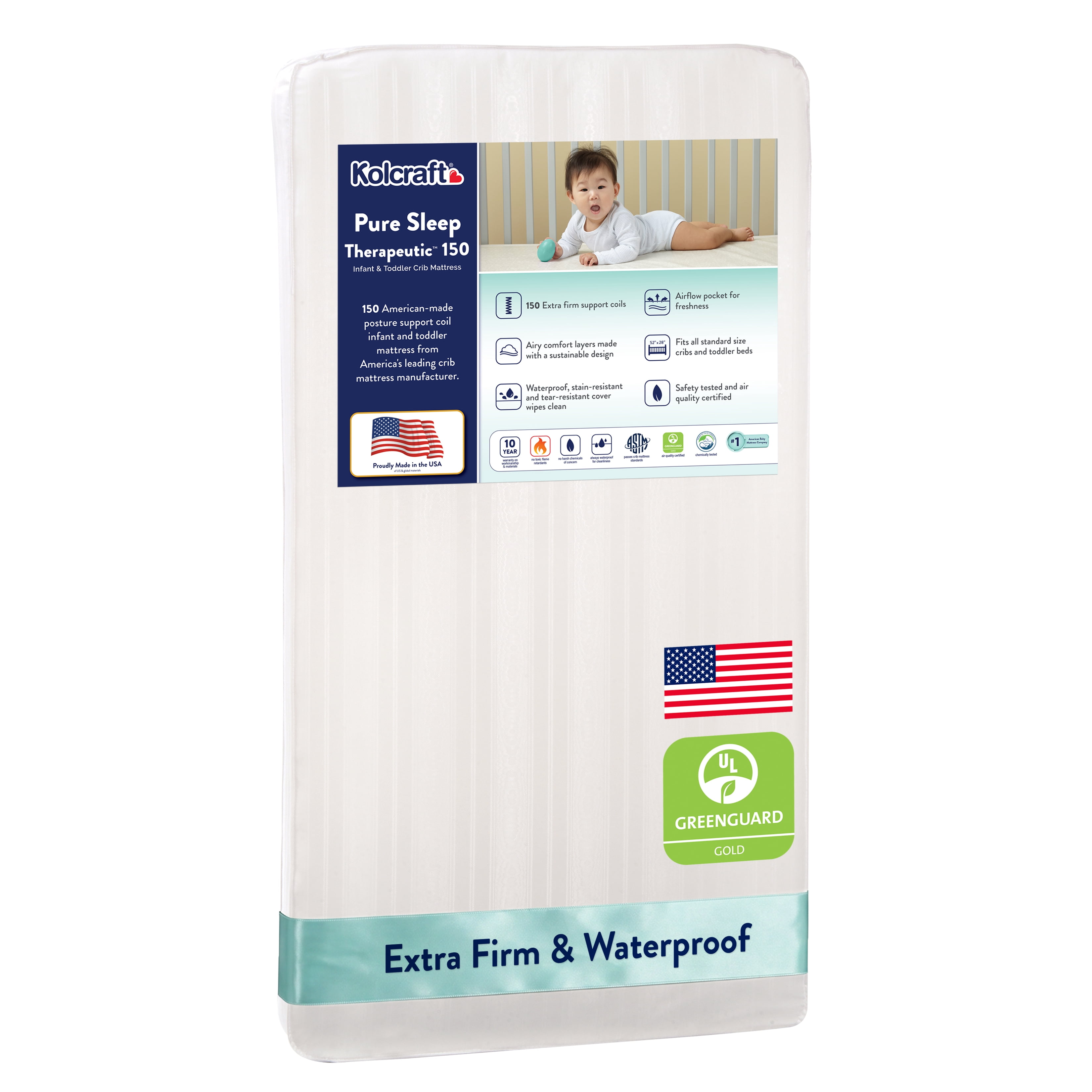 Kolcraft Pure Sleep Therapeutic 150 Baby Crib/Toddler Mattress