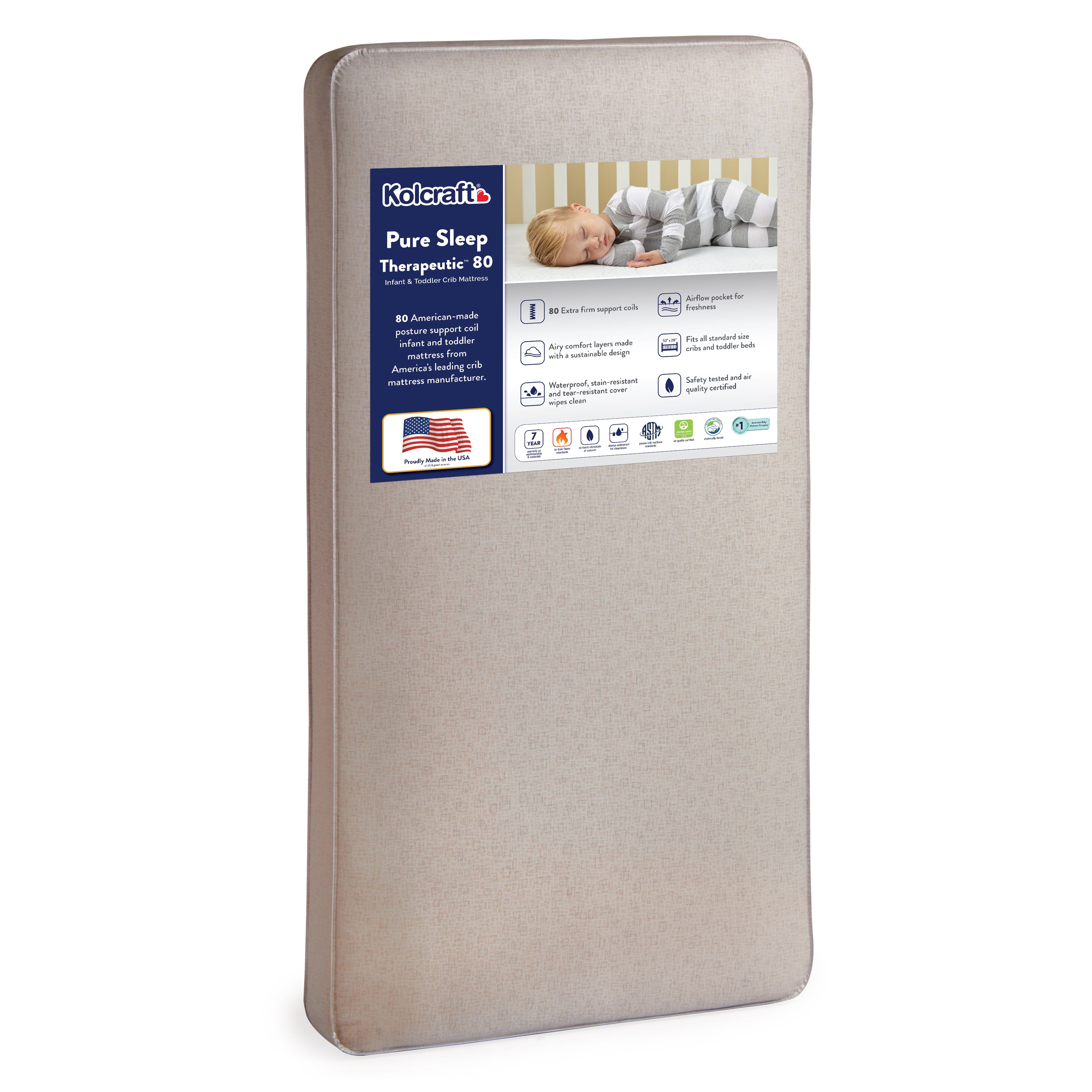 Kolcraft Beige Water Resistant Crib and Toddler Mattress
