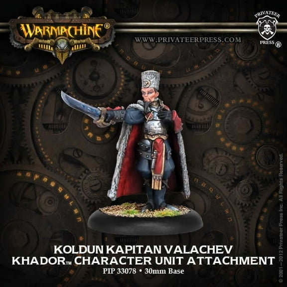 Koldum Kapitan Valachev Ranking Officer Khador Warmachine Miniatures Game Privateer Press