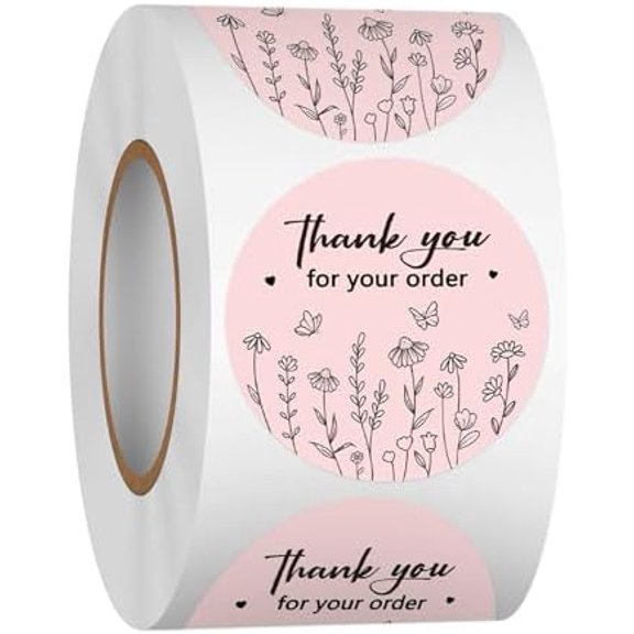 Koldwater 1.5 Inch Thank You for Your Order Stickers-500 pcs Thank You Stickers for Packaging Labels for Small Businesses and Small Shops