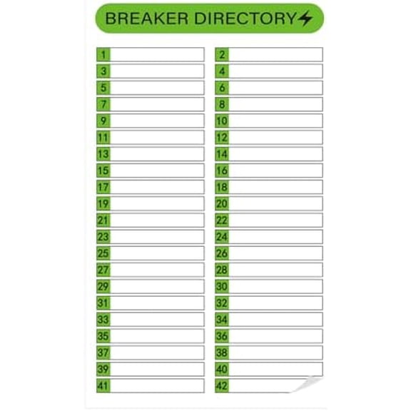 Koldwater 16 Sheets Breaker Panel Labels, Electrical Box Sticker Numbers Breaker Panel Labels, Waterproof Durable Self-Adhesive Electrical Stickers- Green