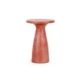 thumbnail image 1 of Benjara Kole 19 Inch Outdoor Accent Side Table, Concrete Round Top, Red Finish, 1 of 5