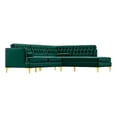 thumbnail image 1 of Kole Green Velvet Modern Living Room Corner Sectional Couch, 1 of 7