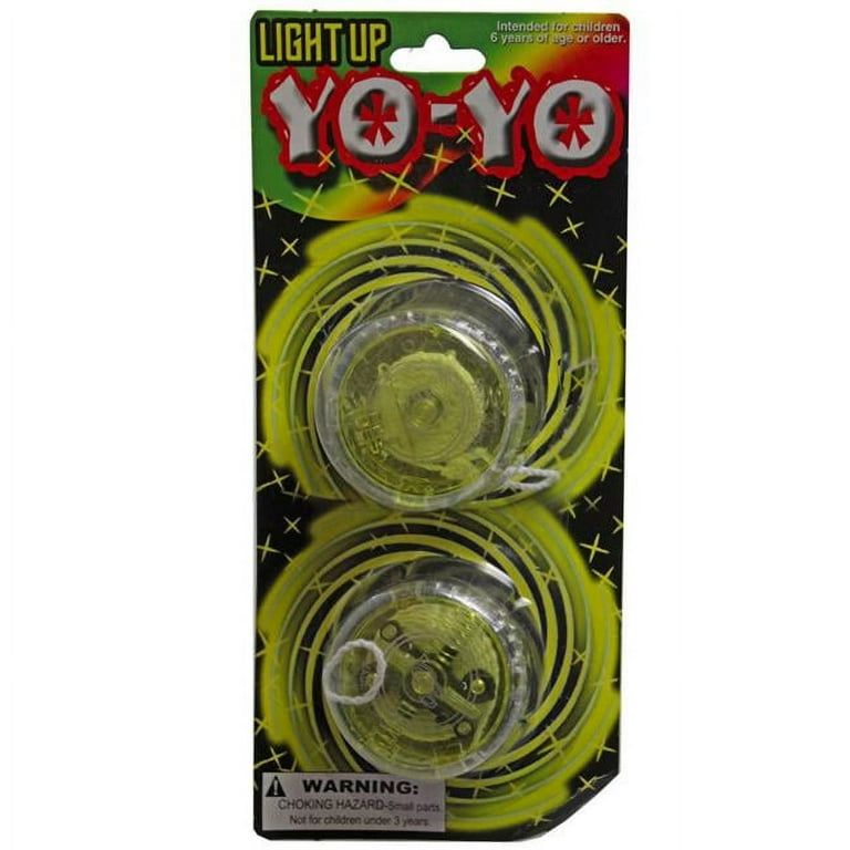 Kole Imports 2pk Yo-Yos, Beginner Toys Games Prizes Kids Age 6+, Plastic  Green with Red LED Lights