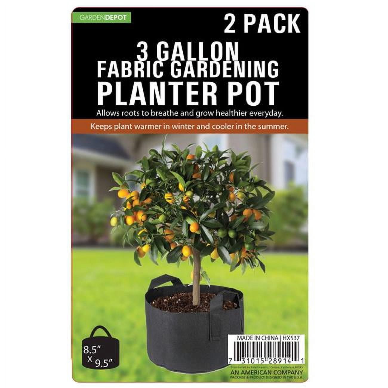 Kole Imports  3 gal Fabric Gardening Planter Pot - Pack of 24