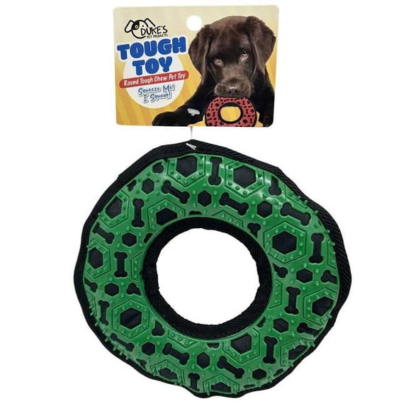 Kole Imports DI808 7.5 in. Round Tough Chew Squeaker Dog Pet Toy - Pack of 12
