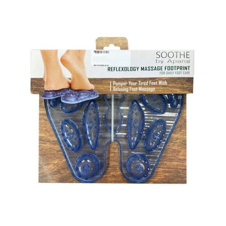 Kole Imports AA331-8 Soothe by Apana Reflexology Massage Footprint in Blue - Pack of 8