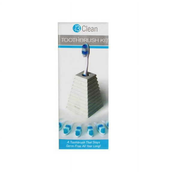 Kole Imports AB687-12 Toilettree Manual Toothbrush with Holder & Monthly Replace - Pack of 12