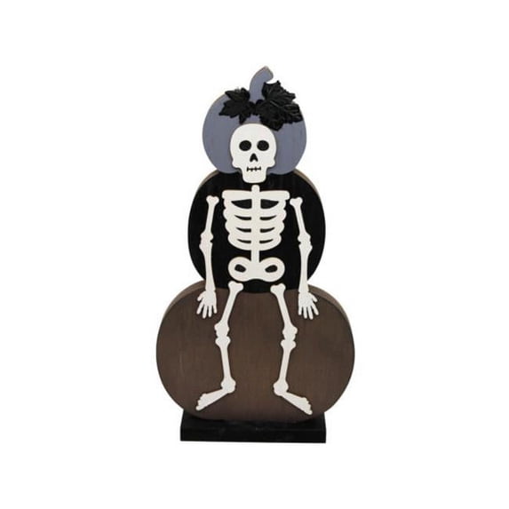 Kole Imports AC313-8 8 x 15 in. MDF, Iron Halloween Decoration Skeleton & Pumpkin Stand - Pack of 8