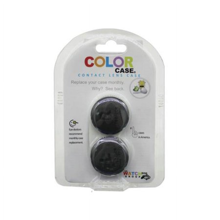 Kole Imports AC450-84 Color Case Screw Top Contact Lens Case, Black - Pack of 84