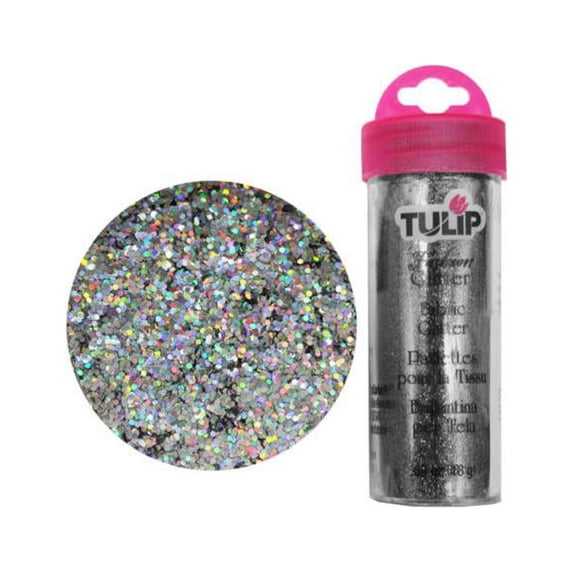 Kole Imports AC503-96 0.63 oz Tulip Fabric Glitter, Silver - Pack of 96