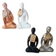 thumbnail image 1 of Kole Imports  Ceramic Decorative Yoga Sitting Figure - Black, White, Rose Gold & Silver - Pack of 16, 1 of 1