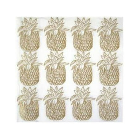 Kole Imports AF419-48 Metallic Gold Pineapple Napkin - Pack of 20 - Case of 48