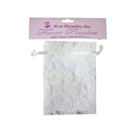 Kole Imports AF654-72 3 x 4 in. White Lace Favor Pouches - Pack of 4 - Case of 72