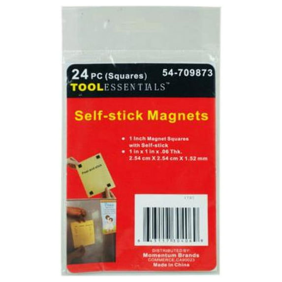 Kole Imports AT997-96 1 x 1 in. Self Stick Magnet Squares, 24 Piece - Pack of 96