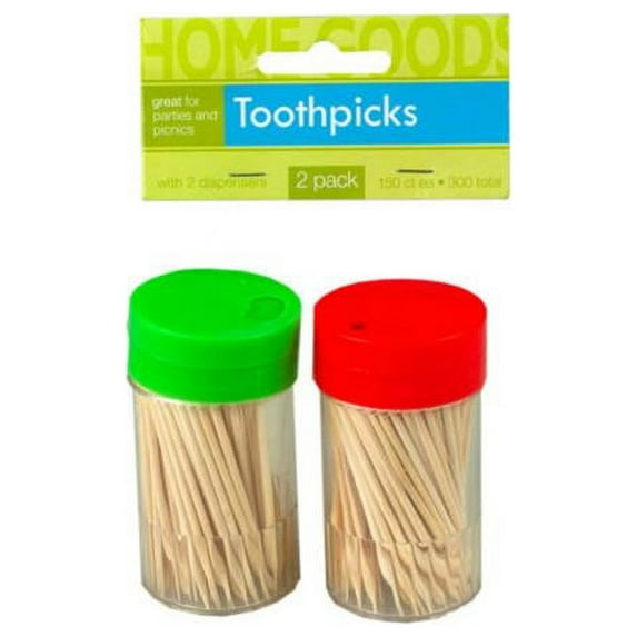 Kole Imports BH730-24 Toothpicks with Dispenser Pack of 2 - Set of 24