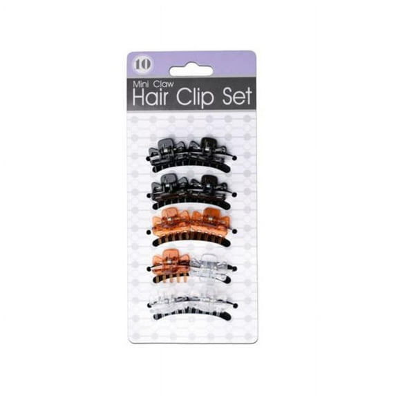 Kole Imports BI849-96 1 x 0.87 in. Mini Claw Hair Clip Set - Pack of 96