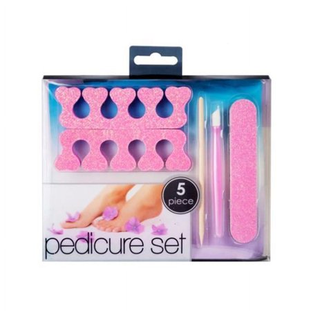 Kole Imports BI987-24 Glitter-On Pedicure Set - 5 Piece - Case of 24