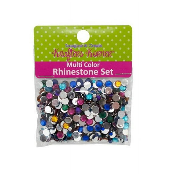 Kole Imports CC290-25 Multi-Color Rhinestone Set - Pack of 25