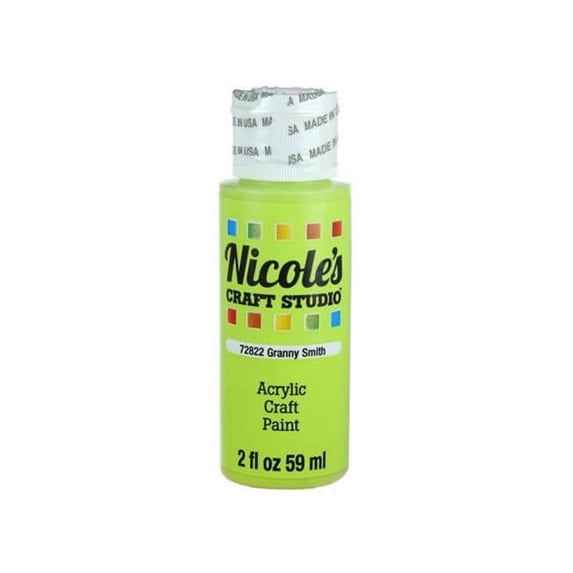 Kole Imports CH710-48 2 oz Nicoles Acrylic Craft Paint, Granny Smith - Case of 48