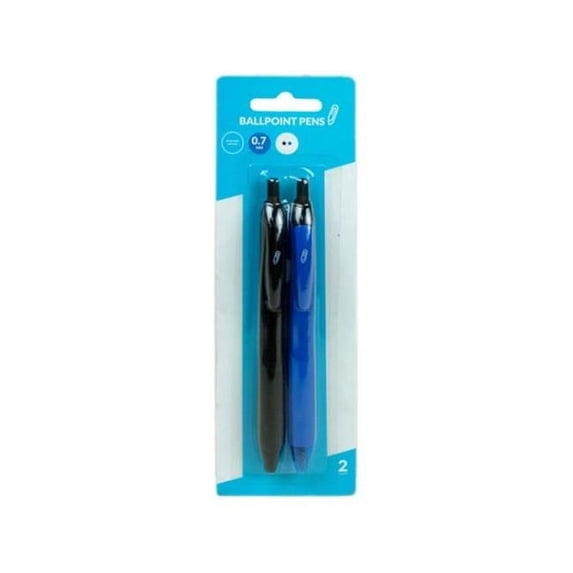 Kole Imports CI207-72 0.7 mm Retractable Ballpoint Pens, Black & Blue - Case of 2 - Pack of 72