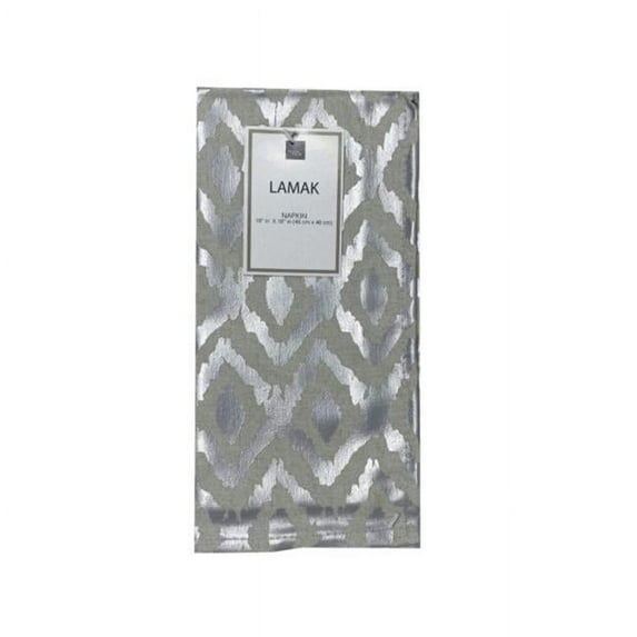 Kole Imports DB495-66 18 x 18 in. Homewear Linen & Silver Metallic Single Napkin - Pack of 66