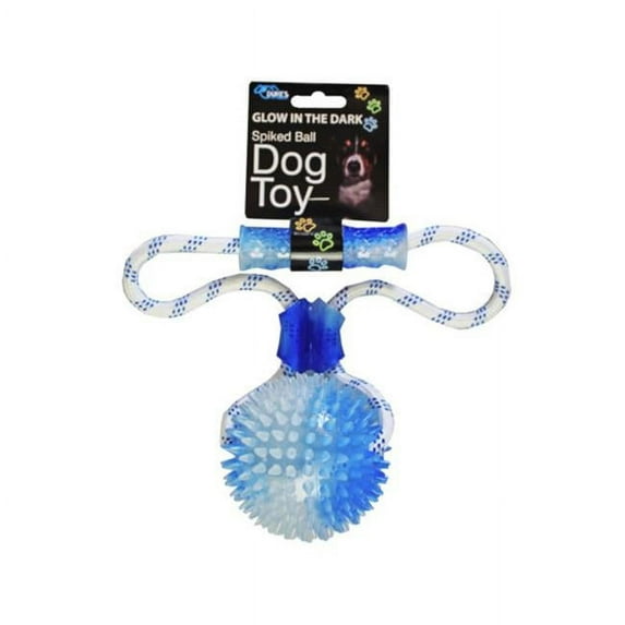 Kole Imports DI712-6 Glow in The Dark Spiked Ball Dog Toy - Pack of 6