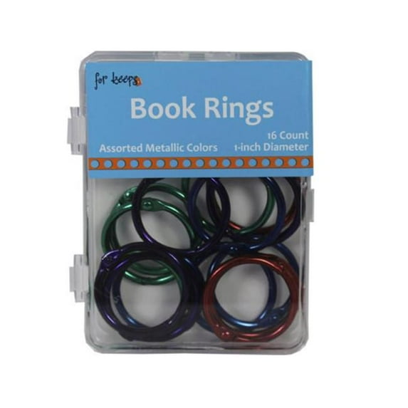Kole Imports EC359-72 Book Rings, Assorted Metallic Color - 16 Count - Case of 72