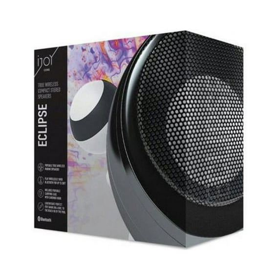 Kole Imports EN610-2 Ijoy Eclipse Black Pairing Bluetooth Speakers with Carrying - Case of 2