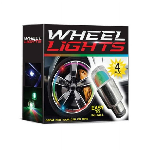 Kole Imports GE027-2 Colorful LED Wheel Lights, Pack of 4 - Case of 2