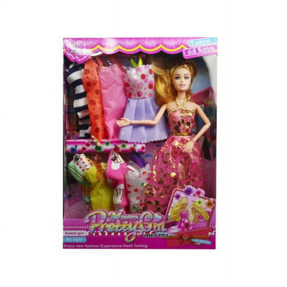 Kole Imports GE569-6 11 in. Moveable Fashion Doll with Extra Beauty Outfits - Pack of 6