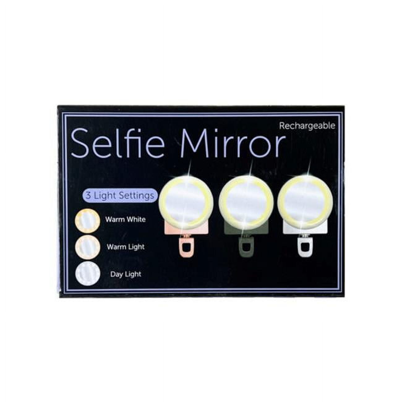 Kole Imports GE629-4 Phone Ring Light with Mirror, 3 Assorted Colors - Pack of 4