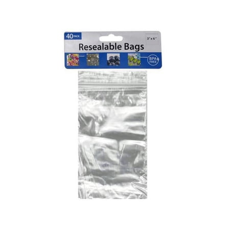 Kole Imports GE841-20 Medium Resealable Storage Bags, 40 Piece - Pack of 20