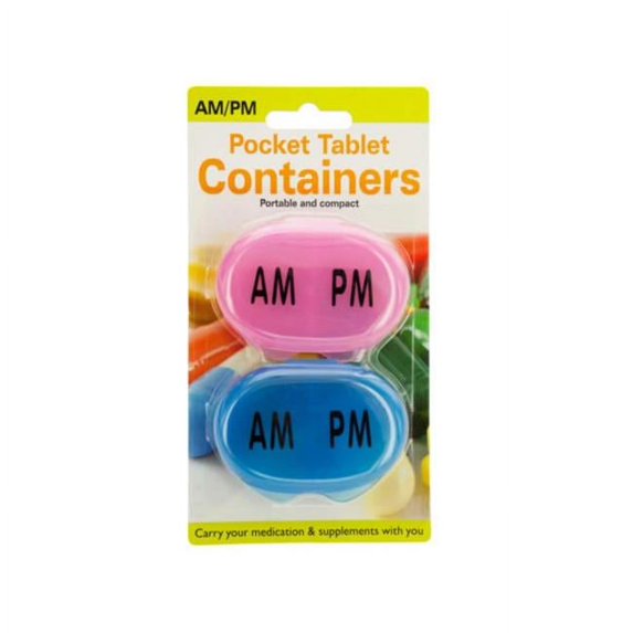 Kole Imports GH599-48 AM & PM Pocket Tablet Containers Set - Pack of 48