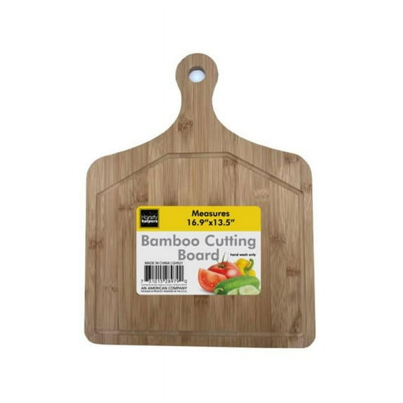 Kole Imports GH921-8 Bamboo Cutting Board with Handle - Large - Pack of 8