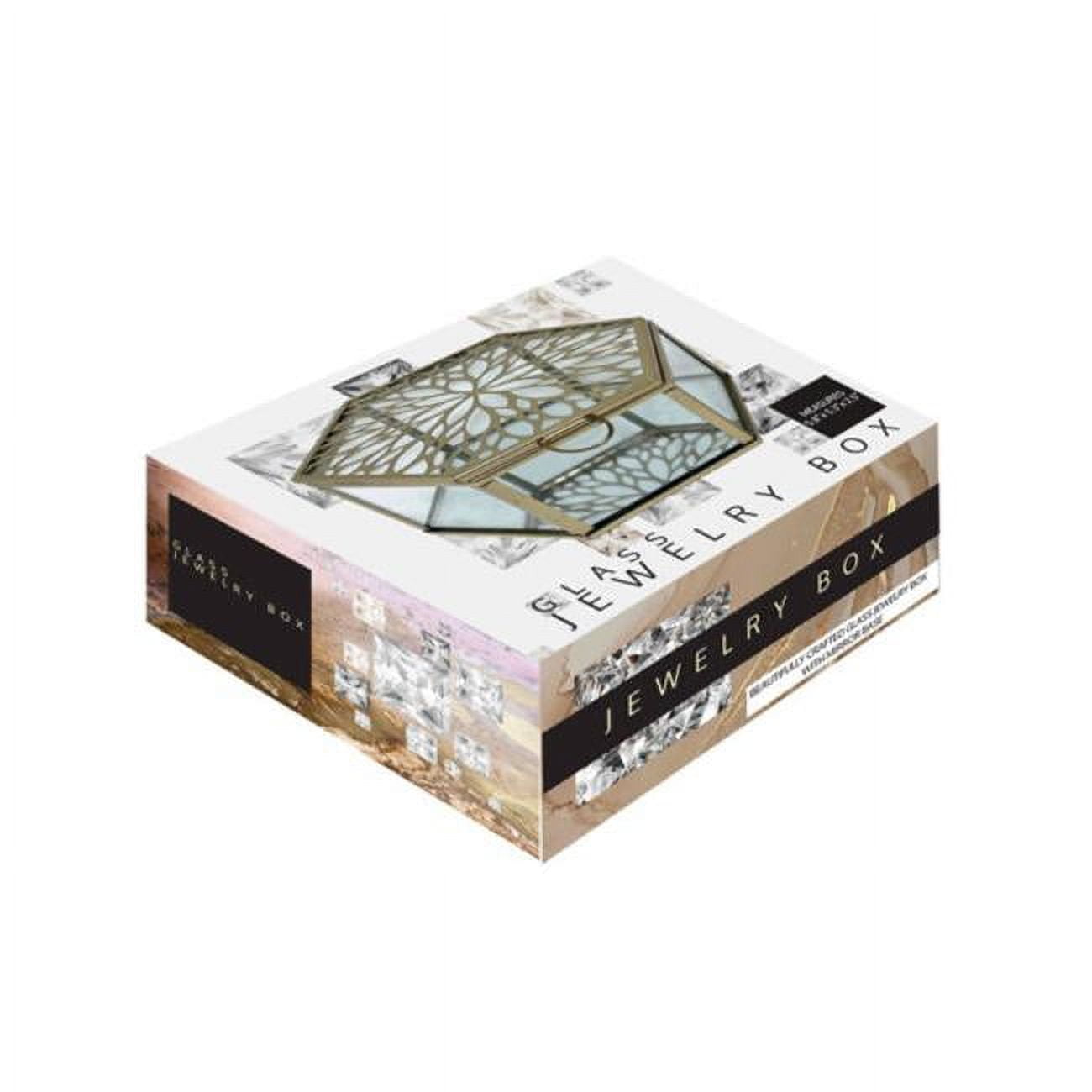 Kole Imports GH937 4 Hexagon Jewelry Box with Mirror Bottom Pack of 4