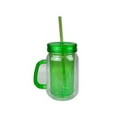 thumbnail image 1 of Kole Imports HC358-12 19 oz Double Wall Sweet Southern Jar Mug with Lid & Straw - Green, 12 Piece, 1 of 1